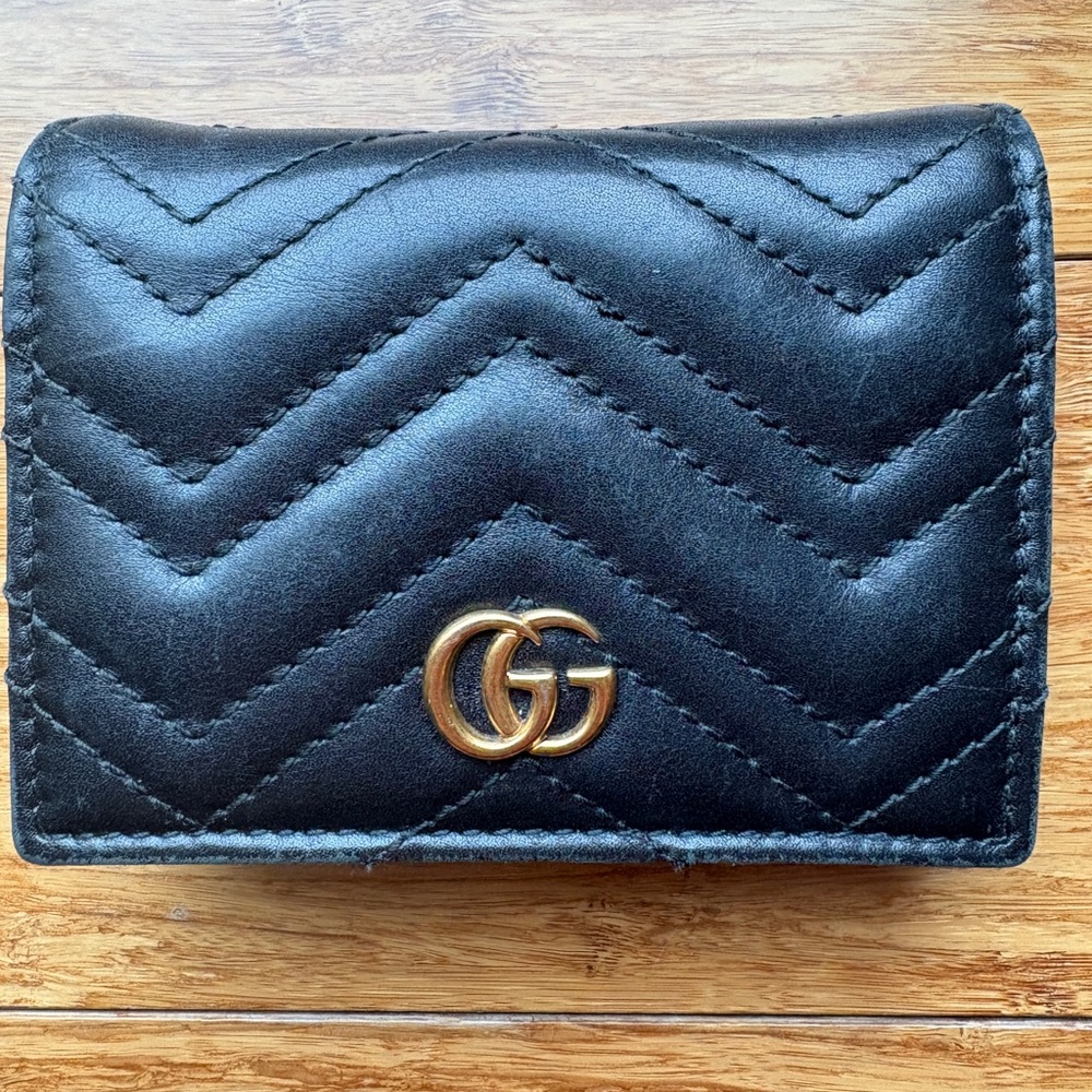 Gucci Black Quilted Leather Card Holder